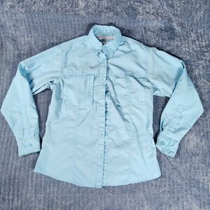 World Wide Sportsman Light Blue Button-Down Outdoor Shirt